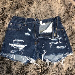 Dark Wash Mom Shorts
